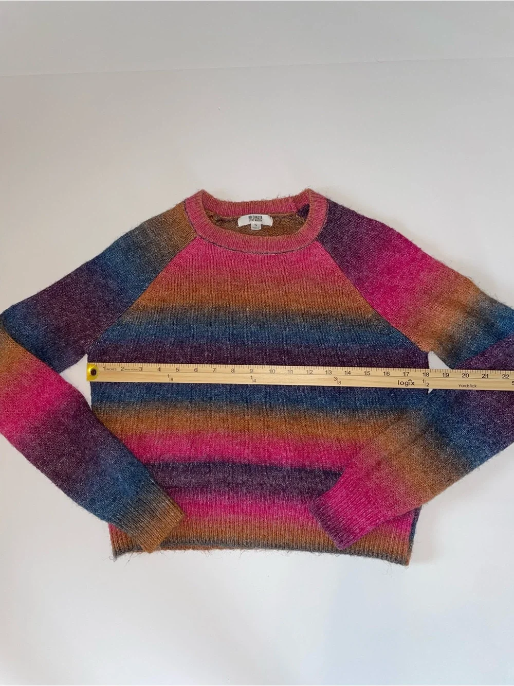 BB Dakota by Steve Madden Rainbow Ombre Striped Knit Sweater S